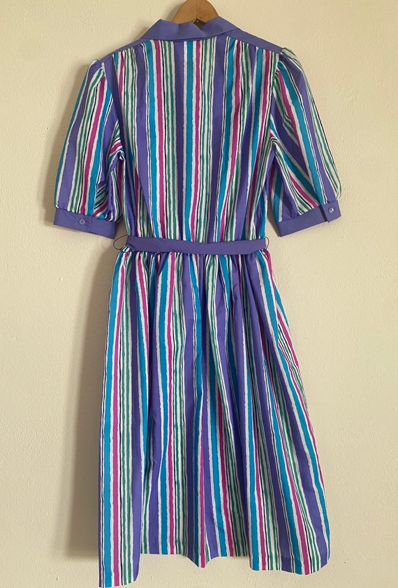 Vintage 80’s Avon Fashions Striped Colorful Dress - image 6