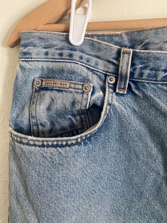 Vintage 90s Calvin Klein Light Wash Blue Jeans - image 3