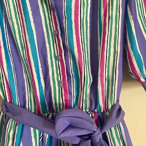 Vintage 80s Avon Fashions Striped Colorful Dress image 3