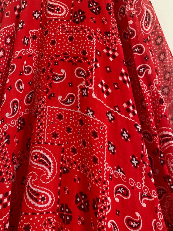 Vintage 1970’s Nancy’s Red Bandana Dress - image 8