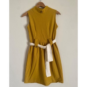 Vintage jaren 1960 Union Made mod Shift gele jurk | Retro jaren 60-jurk | Vintage damesjurk | Klein | Mod-mode | Klassieke jaren 60-stijl