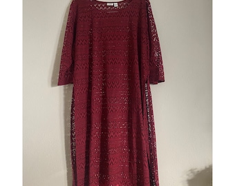 Burgundy Cato Lace Over Dress/Cover Up