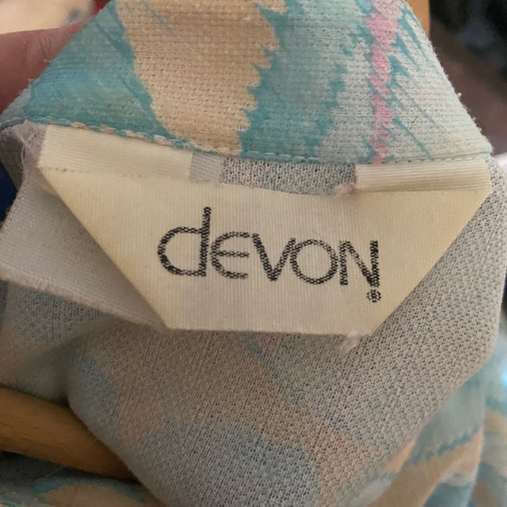 Vintage Devon Union Made Blue Pastel Short Sleeve… - image 4