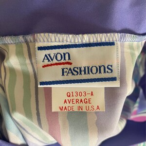 Vintage 80s Avon Fashions Striped Colorful Dress image 5