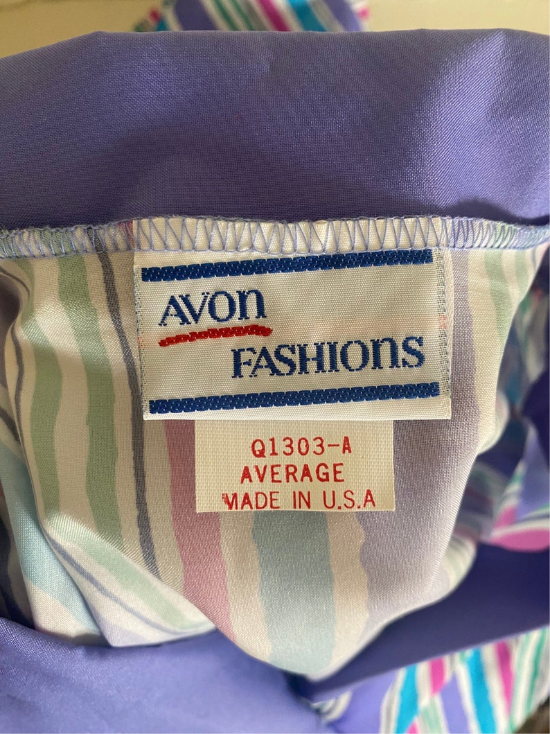 Vintage 80s Avon Fashions Striped Colorful Dress image 5