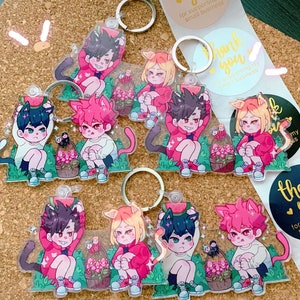 HQ Volleyball Anime Kagehina & Kuroken Acrylic Keychain 3.5&quot; inches single sided