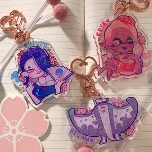 Squid Sakura  holographic  Keychain 2.5”