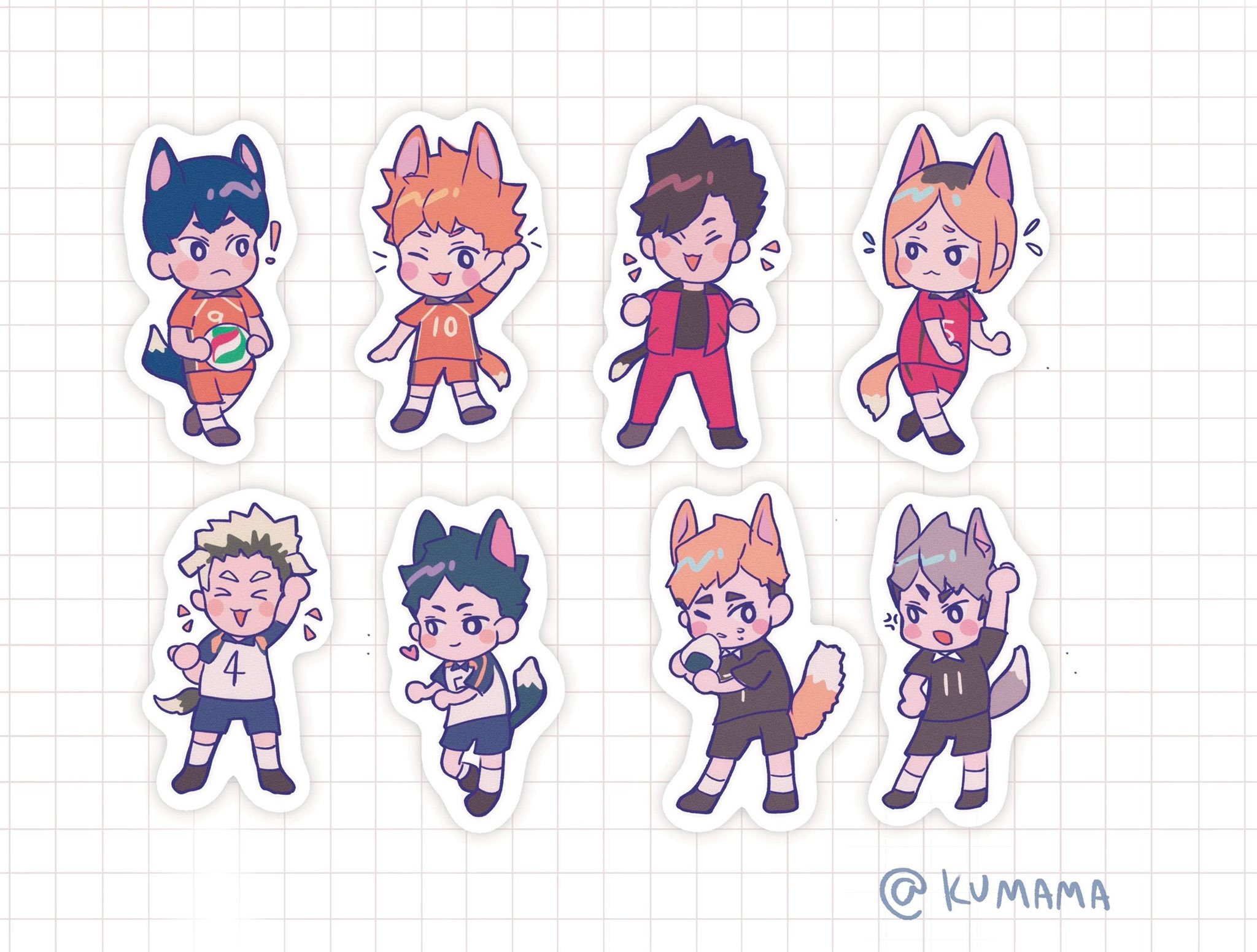 Haikyuu!! Anime Volleyball Birthday 10pcs Party Favors Backpack Stickers