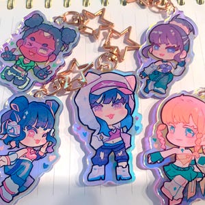 Over Watch x K-Pop holographic keychain 2.5 “ rainbow pre order! | dispatch after sep 15th | Dva illari Juno Ashe Mercy