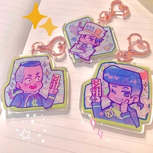 JJBA partie 4 porte-clés holographique 2,5 pouces