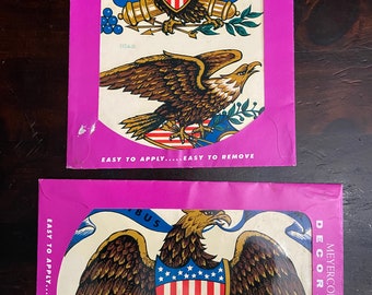 Vintage Meyercord Patriotic Eagles Decals