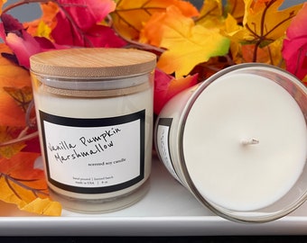 Vanilla pumpkin marshmallow candle | 8oz candle | soy candle | fall candle | hand poured candle | small batch candle | holiday candle