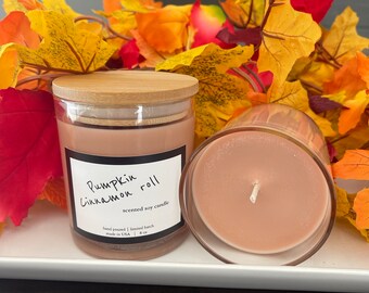 Pumpkin cinnamon roll candle | 8oz candle | soy candle | fall candle | pumpkin candle | cinnamon roll candle | hand poured candle