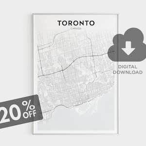 Toronto Wall Art, Toronto Printable Poster, Toronto City Map, Canada Art Poster, Toronto Town Map Print, Minimalistic Large Wall Map