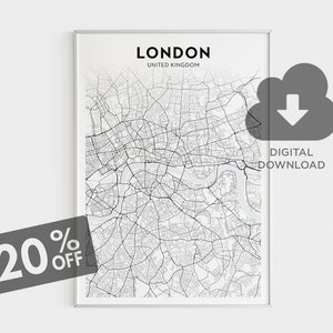 London City Map, London UK Map Art, England Art Poster, London City Poster, UK Wall Art, Minimalist London Map Art, London Nursery Poster