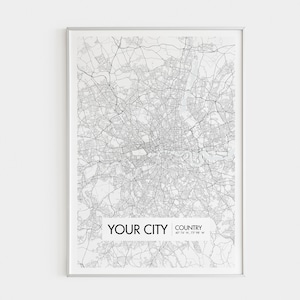 Mapa da cidade personalizado, qualquer cidade, qualquer cidade, impressão de mapa da cidade personalizada, impressão de mapa personalizado, arte de parede para impressão de mapa da cidade, arte de parede personalizada, download digital