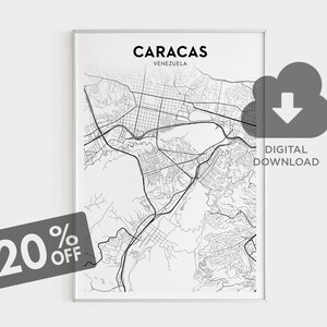 Caracas City Map Print, Venezuela City Map, Caracas Printable, Perfect Venezuela Gift, Nursery Room Wall Art, Perfect Map Art Gift