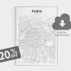 Paris Stadtplan, Paris Frankreich Wandkunst, La France Karte Kunst, Frankreich Wanddekor, druckbare Wandkunst, Frankreich Karte Drucke, Paris druckbares Geschenk