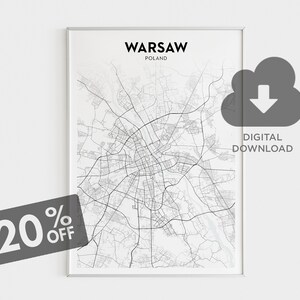 Warsaw City Map Print, Poland Map Print, Warszawska Mapy Sztuki, Polski Map, Warsaw Map Poster, Poland Prints, European Cities, Wall Art