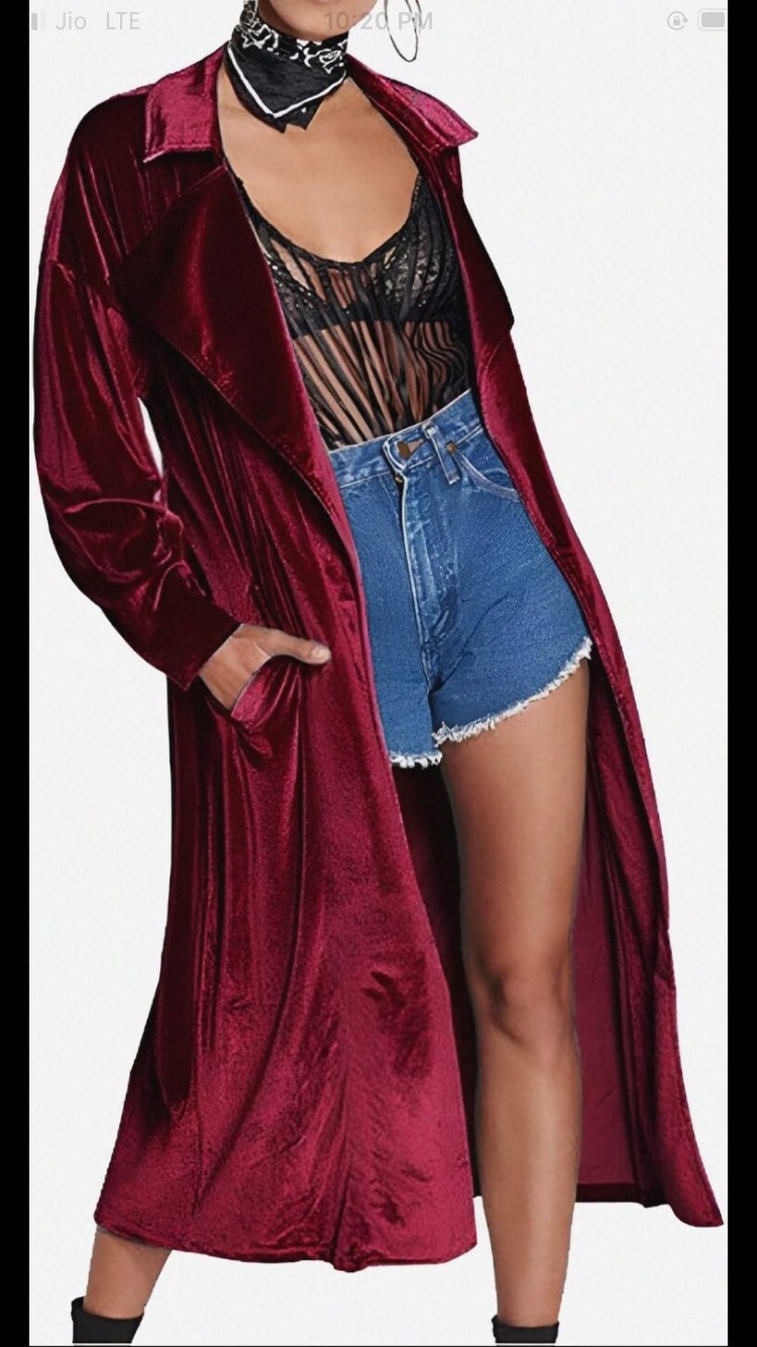 Women Velvet Long Jacket Red Velvet Long Cardigan Duster Coat Velvet