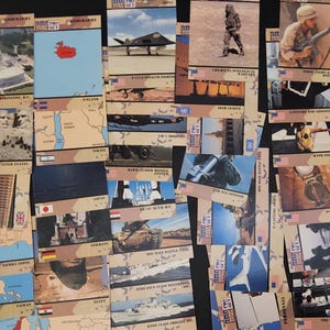 Vintage Lot of Collectible Desert Storm Trading Cards, Good Condition