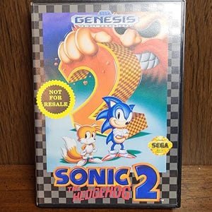 Vintage Sonic the Hedgehog 2 Sega Genesis Game Complete with Case & Manual