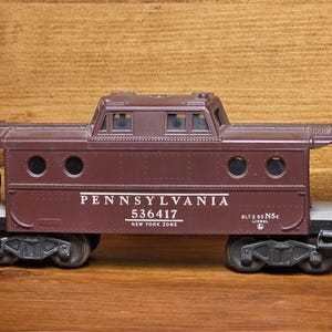 Vagón de cola clásico Lionel Train 6417, color granate de Pensilvania, caja original