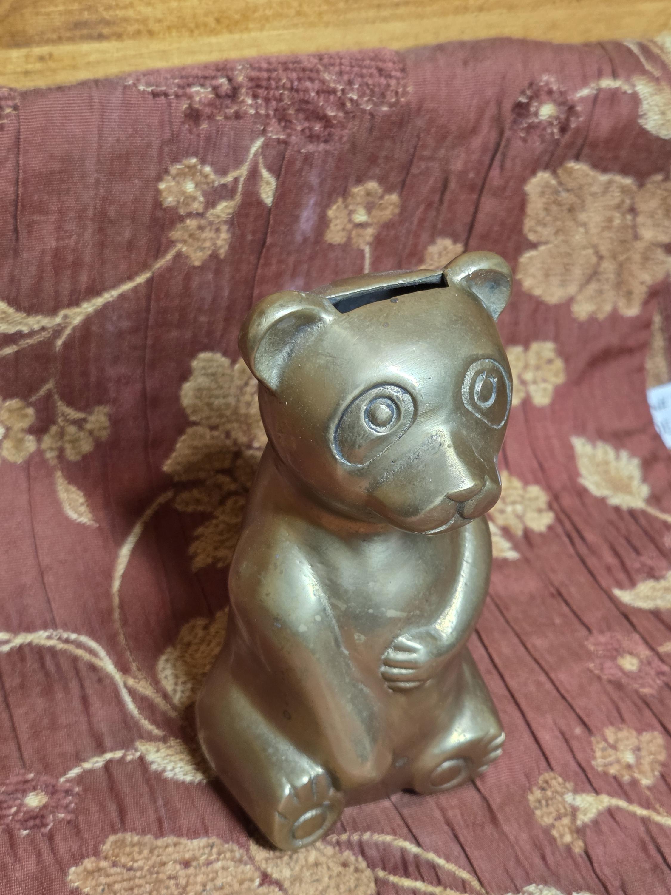 ヴィンテージの大型真鍮製クマの貯金箱 - ユニークな動物彫刻 - Etsy 日本