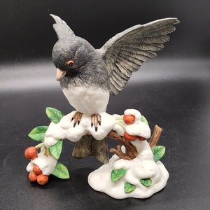 Lenox 1991 Porcelain Dark-eyed Junco Figurine, Excellent Condition