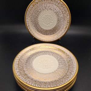 Stangl Pottery set of four MCM Gold Plates, Excellent Shape with no chips cracks
