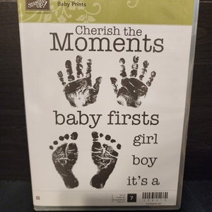Sellos en bloque Stampin' Up Baby Prints en estuche