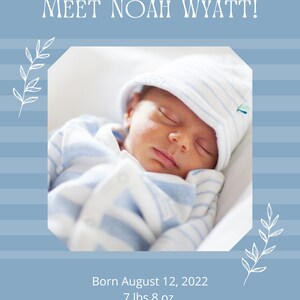 Birth Announcement Boy