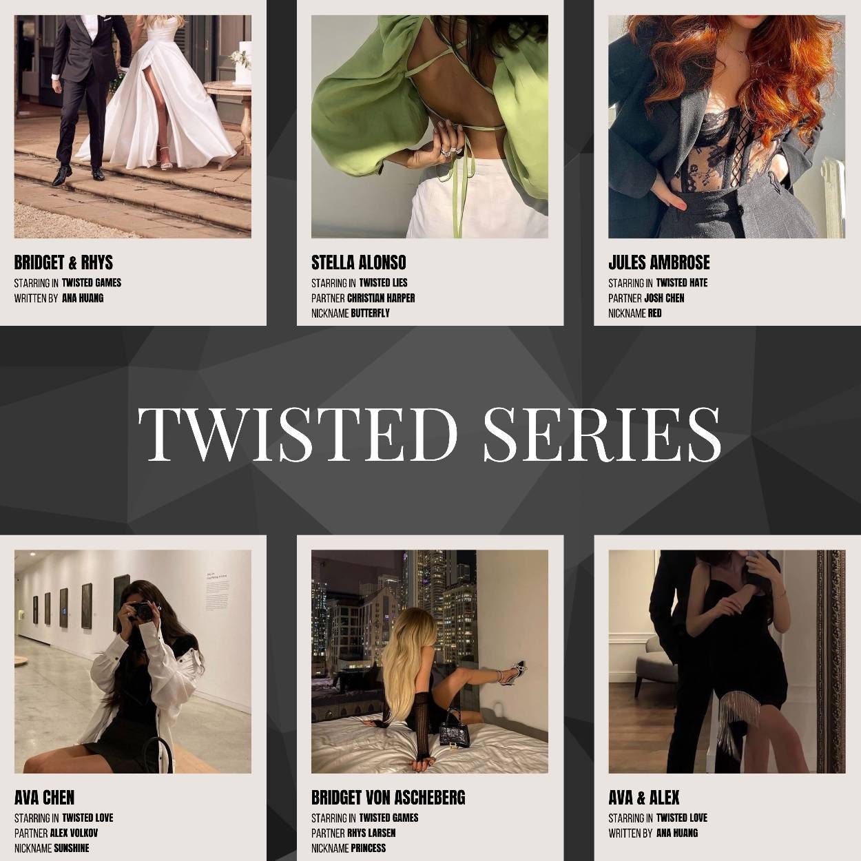 Twisted Series Ana Huang Charactet Polaroids 