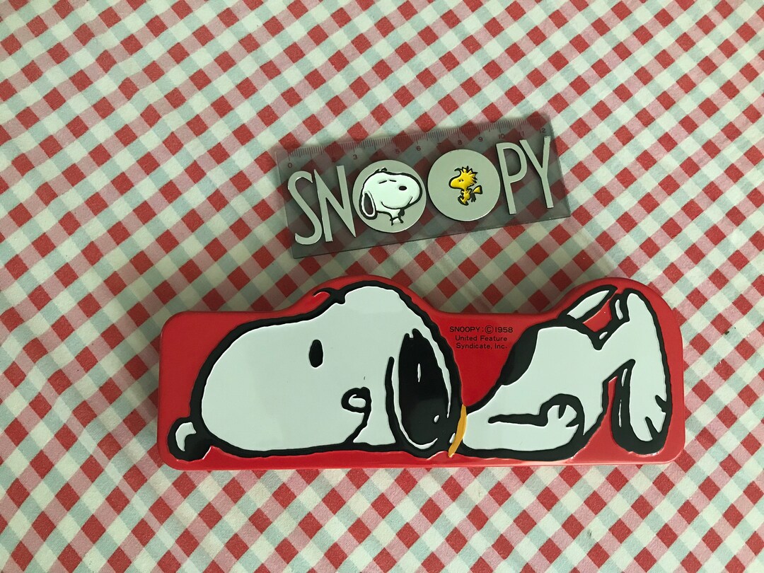 Vintage Snoopy Pencil Case and Ruler - Etsy
