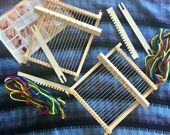 Set of 2 mini wooden  looms for DIY tapestry. Best friends gift. Stress relief activities.