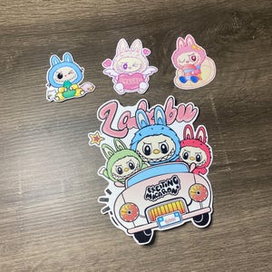 Cute Labubu Character Stickers – Printable Transparent Vinyl Sticker