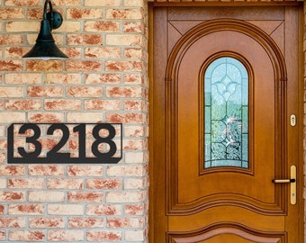 Modern Numbers House - Metal House Numbers Horizontal, Outside Numbers for House, Modern House Numbers Housewarming Gift