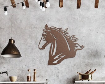 Metal Horse Wall Art - Horse Wall Decor, Farmhouse Wall Art, Horse Lover Gift, Horses Art, Horse Decor