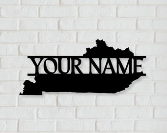 Benutzerdefinierte Kentucky Metallwandkunst - Personalisiertes Metallschild, Kentucky State Wanddekor, individuelles Kentucky Geschenk, Kentucky Wohndekor