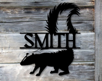 Custom Skunk Metal Wall Art - Personalized Skunk Metal Sign, Skunk Wall Decor, Skunk Yard Art. Metal Skunk Art, Skunk Gift Outdoors