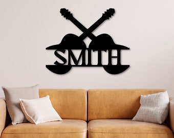 Custom Guitar Metal Wall Art  - Personalized Guitar Metal Sign, Guitar Wall Decor, Guitar Artwork, Man Cave Decor, Guitar Gift