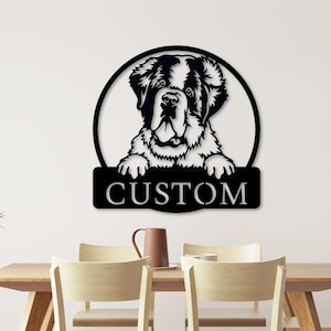 Custom Saint Bernard Sign - Saint Bernard Wall Art, Saint Bernard Metal Sign, Saint Bernard Wall Decor, Saint Bernard Welcome Sign