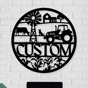Custom Farm Sign - Personalized Ranch Sign, Metal Farmhouse Sign, Farm Wall Art, Barn Sign, Farm Decor, Farmer Gift, Outdoor Tractor Sign