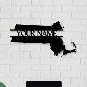 Custom Massachusetts Metal Wall Art - Personalized Massachusetts Sign, Massachusetts State Wall Decor, Massachusetts Home Decor Gift
