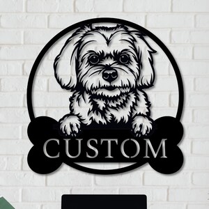 Custom Maltese Wall Art - Personalized Maltese Sign, Maltese Wall Decor, Maltese Welcome Sign, Maltese Metal Sign, Maltese Gift