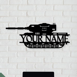 Custom Military Tank Sign - Personalized M1 Tank Wall Art, Abrams Tank Metal Sign, US Military Decor, Veteran Tank Driver Gift