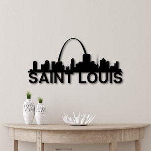 Saint Louis Wall Art - Saint Louis Skyline, Metal Saint Louis Art, Saint Louis Wall Decor, Saint Louis Cityscape, Saint Louis Metal Sign