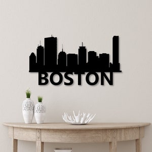 Boston Wall Art - Boston Skyline, Metal Boston Art, Boston Wall Decor, Boston Cityscape, Boston Metal Sign, Boston Gift
