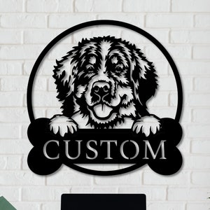 Custom Bernese Mountain Dog Wall Art - Personalized Bernese Sign, Bernese Wall Decor, Bernese Welcome Sign, Bernese Metal Sign, Bernese Gift