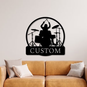 Custom Drummer Metal Wall Art  - Personalized Drummer Metal Sign, Drummer Wall Decor, Drummer Artwork, Music Studio Decor, Drummer Gift